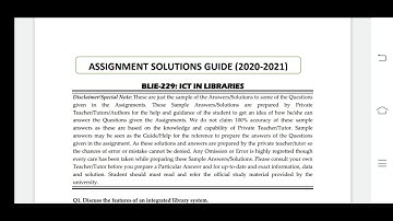BLIE 229 Ignou Solved Assignment