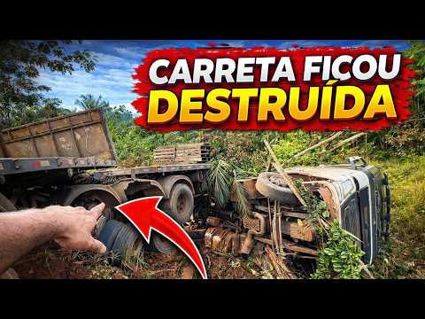 CARRETA SE PARTIU EM TRÊS. Acidente grave