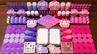 Slime mixing Random into Glossy: Purple vs Pink Melody ASMR