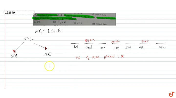 The number of ways in which the letters of the word `ARTICLE` can be arranged so that even pla