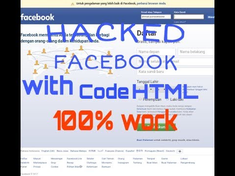 วิธีเขียนโค้ด html  Update 2022  Hack facebook with code html 2017