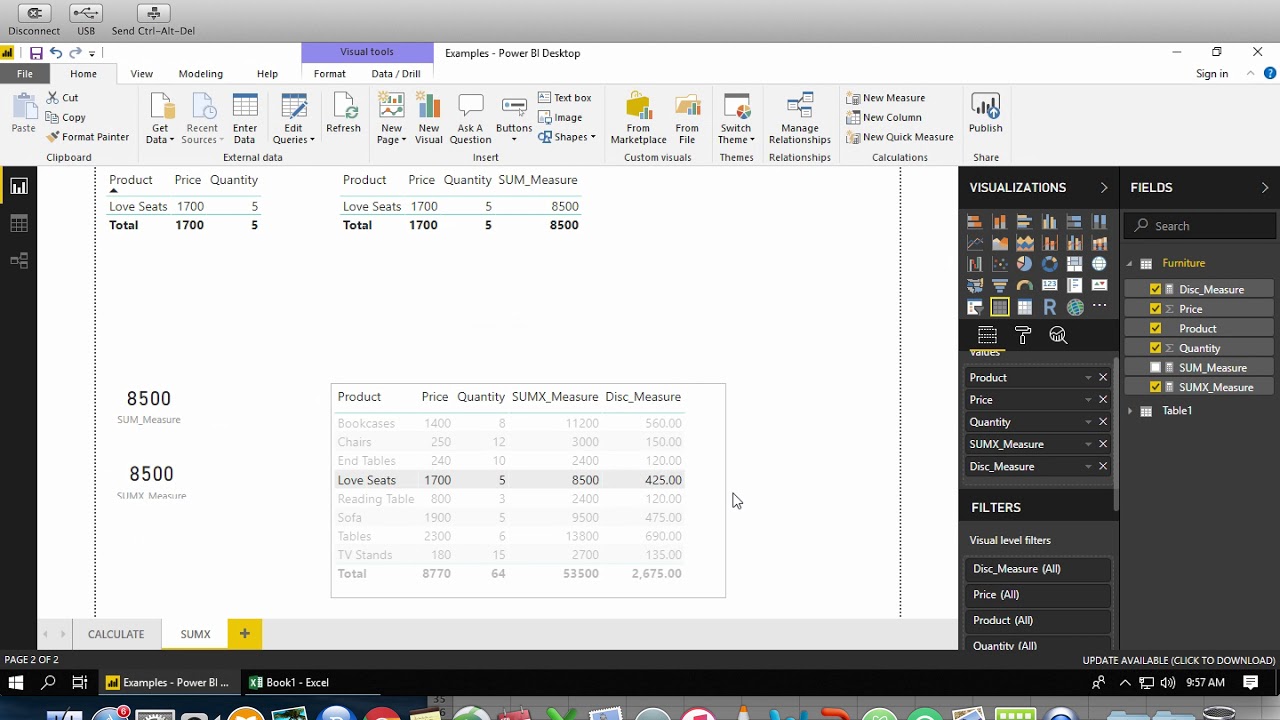 Difference between sum and sumx in power bi youtube