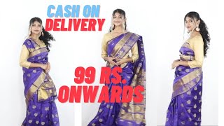 BUY ONLINE 99 Rs. CHEAPEST PRICE SAREE WITH CASH ON DELIVERY | #WEKART # WEKARTSAREE screenshot 2