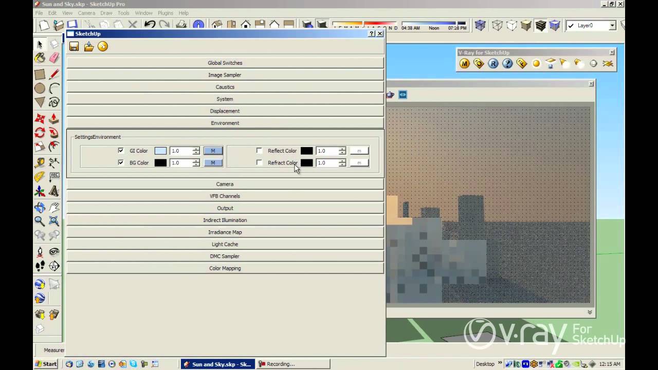 vray sketchup sun settings