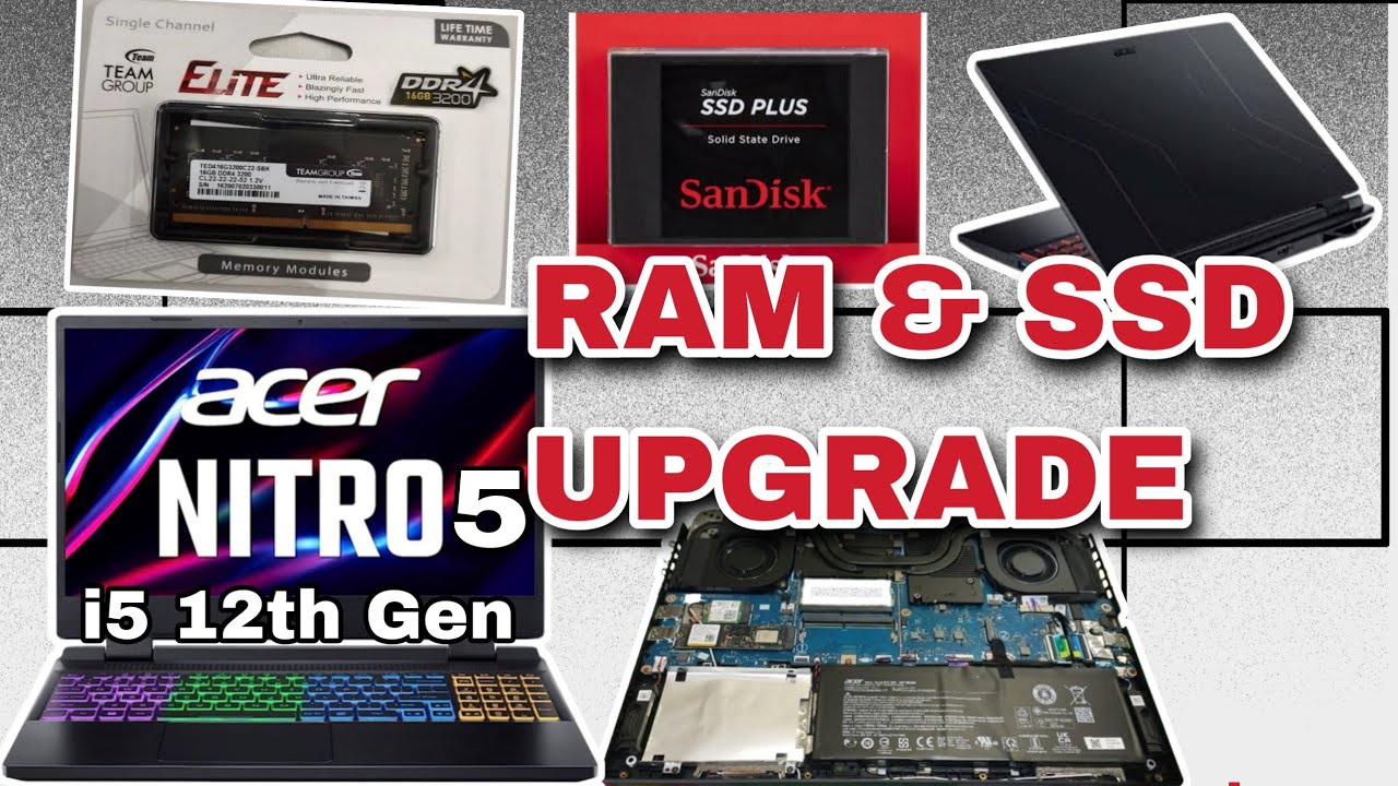 ACER Nitro 5 RAM and SSD Upgrade #Sandisk #teamelite #acernitro5upgrade ...