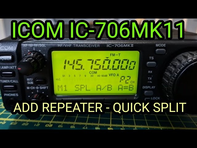 ICOM IC-706MK11 Add Repeater - Quick Split Method
