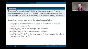 8th PRCM: Lisa Sauermann, On the extension complexity of random polytopes