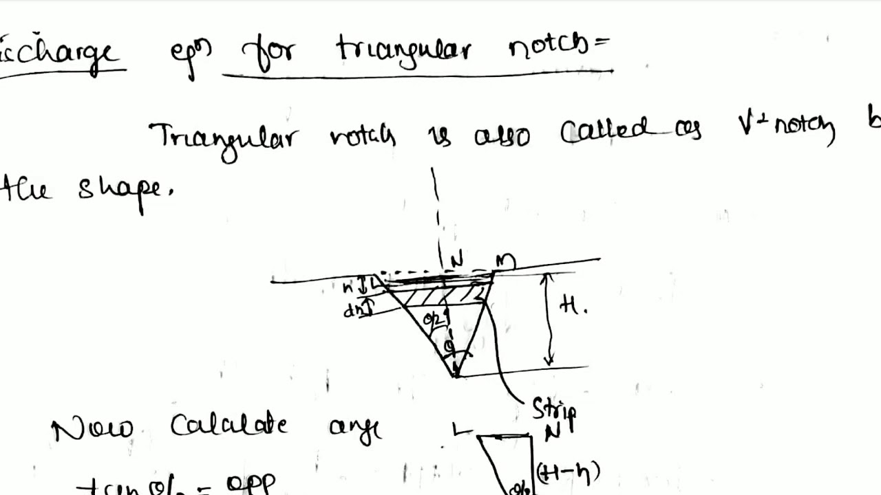 FM-Module-3 Discharge equation for V-Notch by Prof. Manish Nayak - YouTube