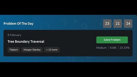 Tree Boundary Traversal | GeeksforGeeks POTD 08 February 2025 | potd solution