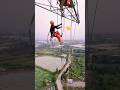 How does the lineman climb up the rope? #shorts