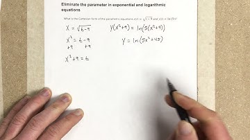 Eliminate the parameter in exponential and logarithmic equations