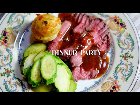 Classic Dinner Party: Roast Beef, Dauphinoise Potatoes, Ricotta Cakes W Lemon Curd At Home In Italy