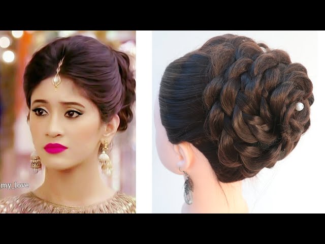 simple bun hairstyle for ladies | juda hairstyle for saree | hairstyle for  traditional dress - YouTube