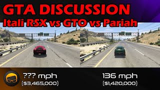 New Fastest Car?! Itali RSX vs GTO vs Pariah Early Testing - GTA 5 Updates №82