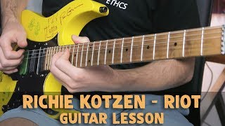 SUPER FAST Richie Kotzen Finger Picking LESSON | Riot Guitar Lesson