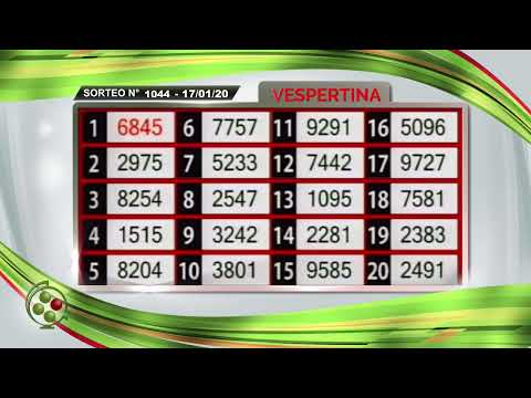 La Vespertina - Sorteo N° 1044 / 17-01-2020 - La Rionegrina en VIVO