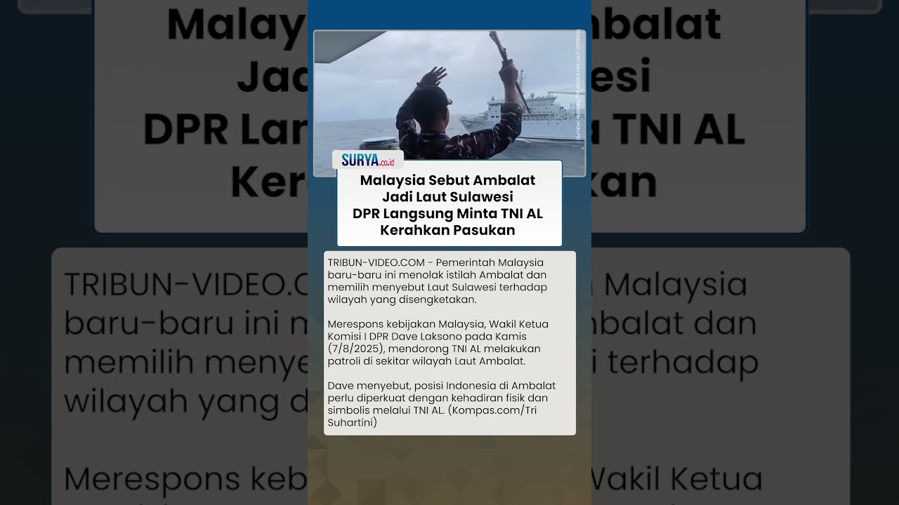 Anggota DPR Minta TNI AL Kerahkan Pasukan seusai Malaysia Sebut Ambalat Jadi Laut Sulawesi