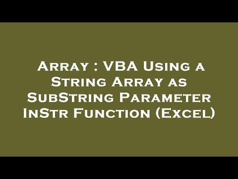 Array : VBA