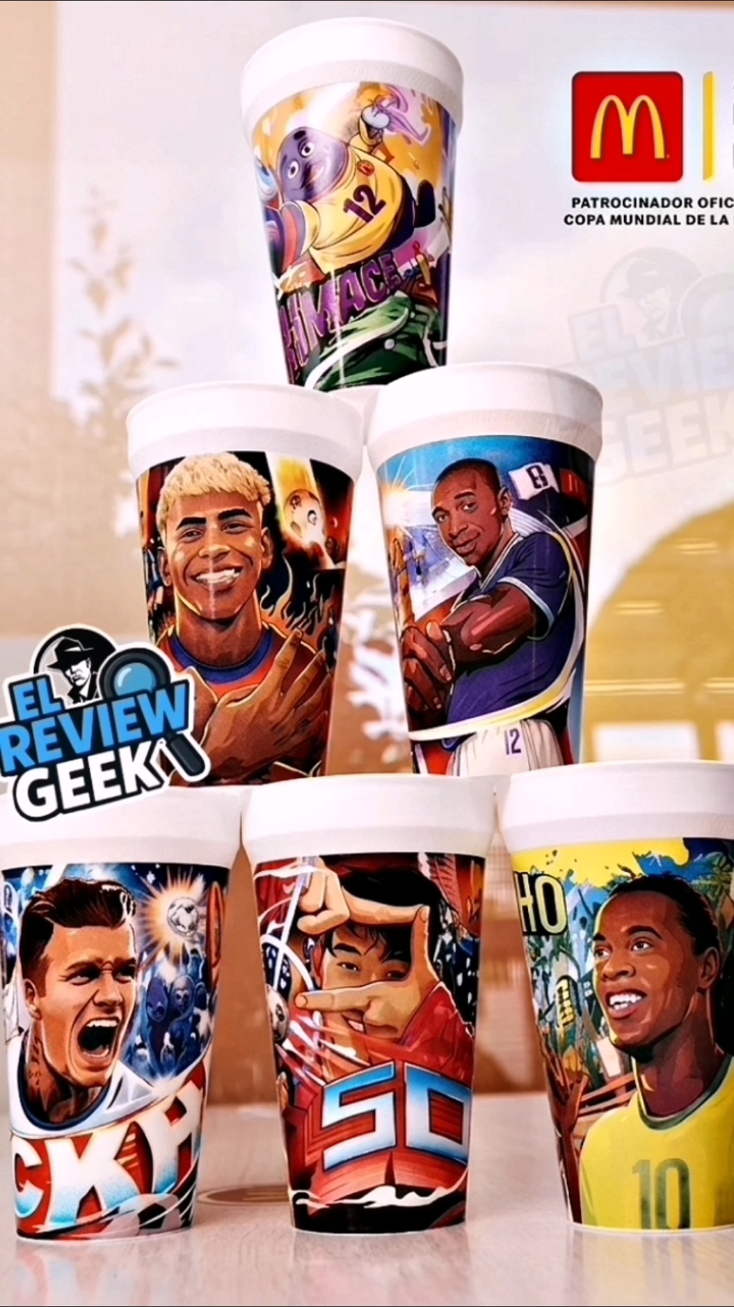 These are the McDonald's World Cup cups 🍔⚽ Ronaldinho and 6 more
