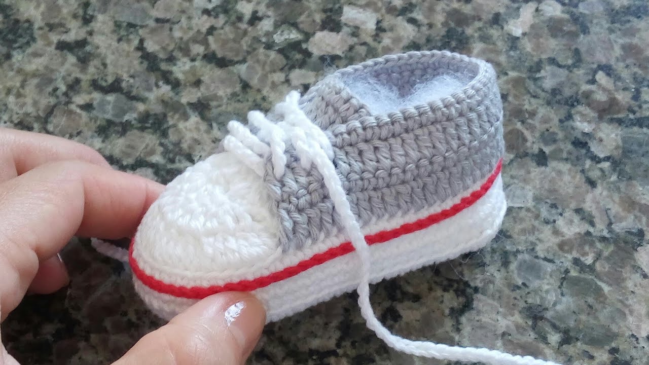 tenis all star em croche para bebe passo a passo