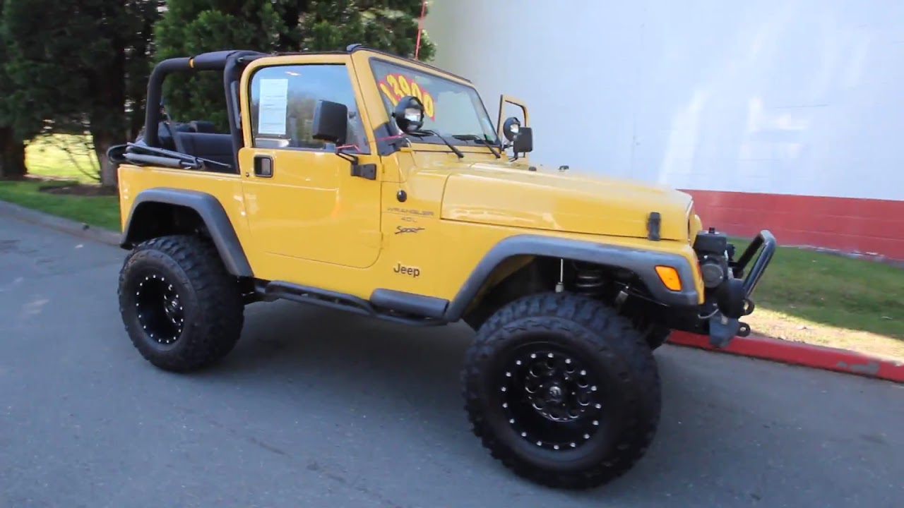 2001 Jeep Wrangler Sport Yellow 1P308899 Seattle