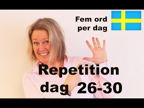 Lär dig svenska Dag 26-30 -Fem ord per dag  Repetition  A1 CEFR @svenskamedmarie