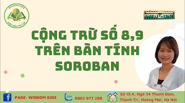Cộng trừ số 8,9 trên bàn tính soroban.
