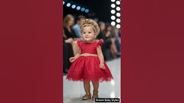 Adorable Baby Girl in Stunning Red Dress #ytshorts #shortsfeed