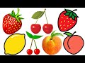 Strawberry🍓Cherry🍒Lemon🍋Peach🍑Drawing and Coloring | 草莓 樱桃 柠檬 水蜜桃 | 画画和涂色 (中英文)