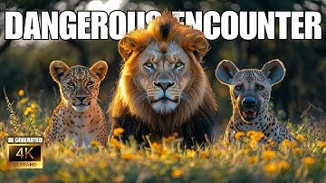 When Predators Collide: The Leopard, Lion & Hyena Encounter | AI Generated Wildlife 4K