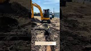 This Excavator Digs Perfect Trenches Fast! #Excavator #Trenching #Construction