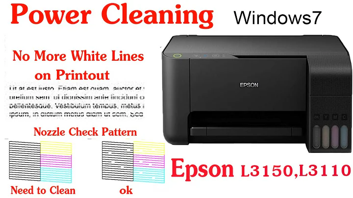 Epson L3110/L3150 Power Cleaning For Windows 7.Solution for White Lines on Printout