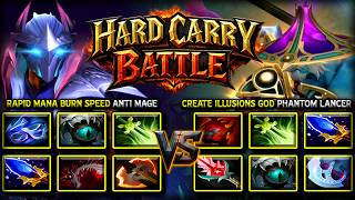 EPIC HARD CARRY BATTLE | RAPID MANA BURN SPEED ANTI MAGE VS. CREATE ILLUSIONS GOD PHANTOM LANCER