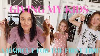 Giving my kids their first haircut from me with blunt scissors at home // MY NERVES BARELY MADE IT