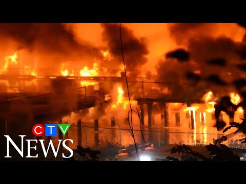 Fire destroys sections of New Westminster's Pier Park