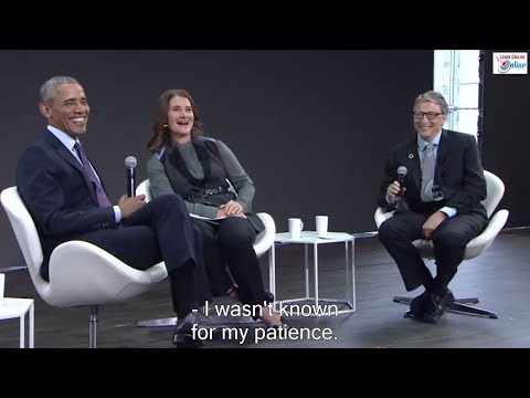 Learn English via Conversation with Barack Obama, Bill Gates and Melinda Gates - English Subtitles