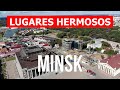 Viaje a la ciudad de Minsk, Bielorrusia | Vacaciones, turismo, tipos, lugares | Vídeo dron 4k