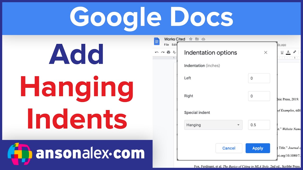 How To Add Hanging Indents In Google Docs YouTube How To Add Hanging Indents In Google Docs YouTube