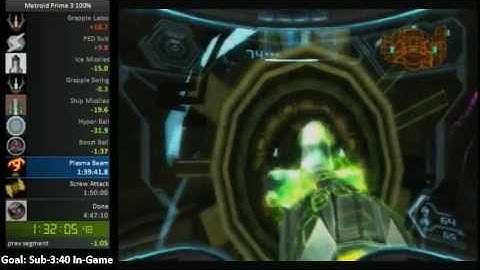 Metroid Prime 3 100% Speed Run Part 1 (3:30 In-Game)