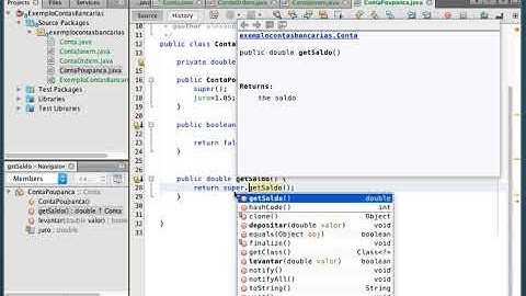 Aprender Java - Fase 04 - Heranca (ContaPoupanca herda de Conta)