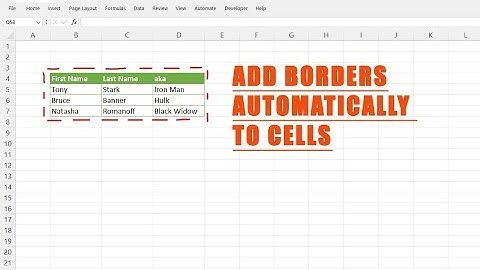 Excel : Automatically Add Borders to Cells without Formulas