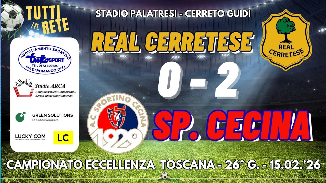 REAL CERRETESE  0 - 2  SPORTING CECINA - Partita integrale