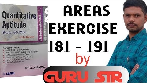 AREAS 181-191 || MENSURATION || RS AGARWAL BIT-BIT || GURU SIR