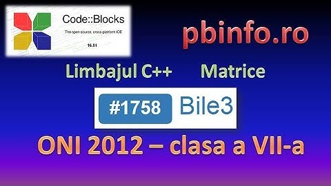 C++ Problema #1758 Bile3, pbinfo.ro - Varianta 1