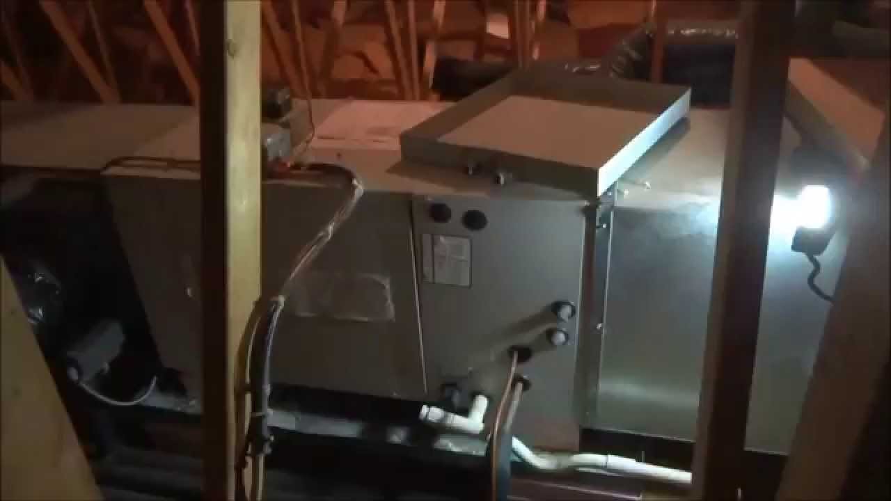 hvac:replace rotted evaporator pan on first company air handler - YouTube