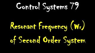 Control Systems 79: Resonant Frequency (wr) of Second Order System