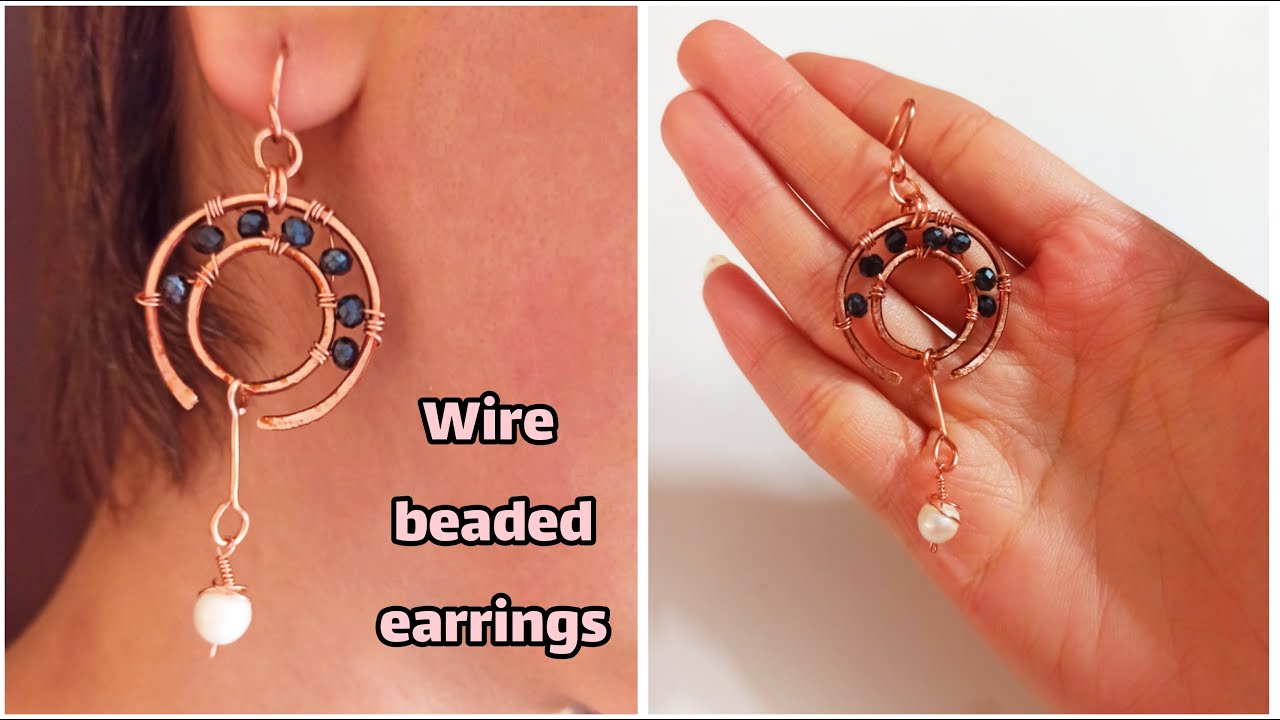 Easy Earrings/DIY Earrings/Wire Wrap Earrings Tutorial/DIY Jewelry/How to make/ Hammering