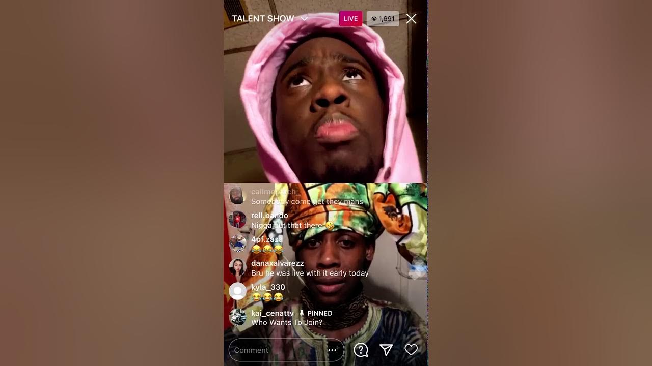 Kai Cenat with his father on Instagram live - YouTube