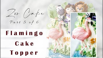 How to make fondant Flamingo cake topper |zoo cake| Flamingo tutorial for beginners