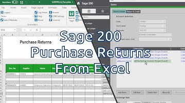 How to create and amend Purchase Returns in Sage 200 from Excel